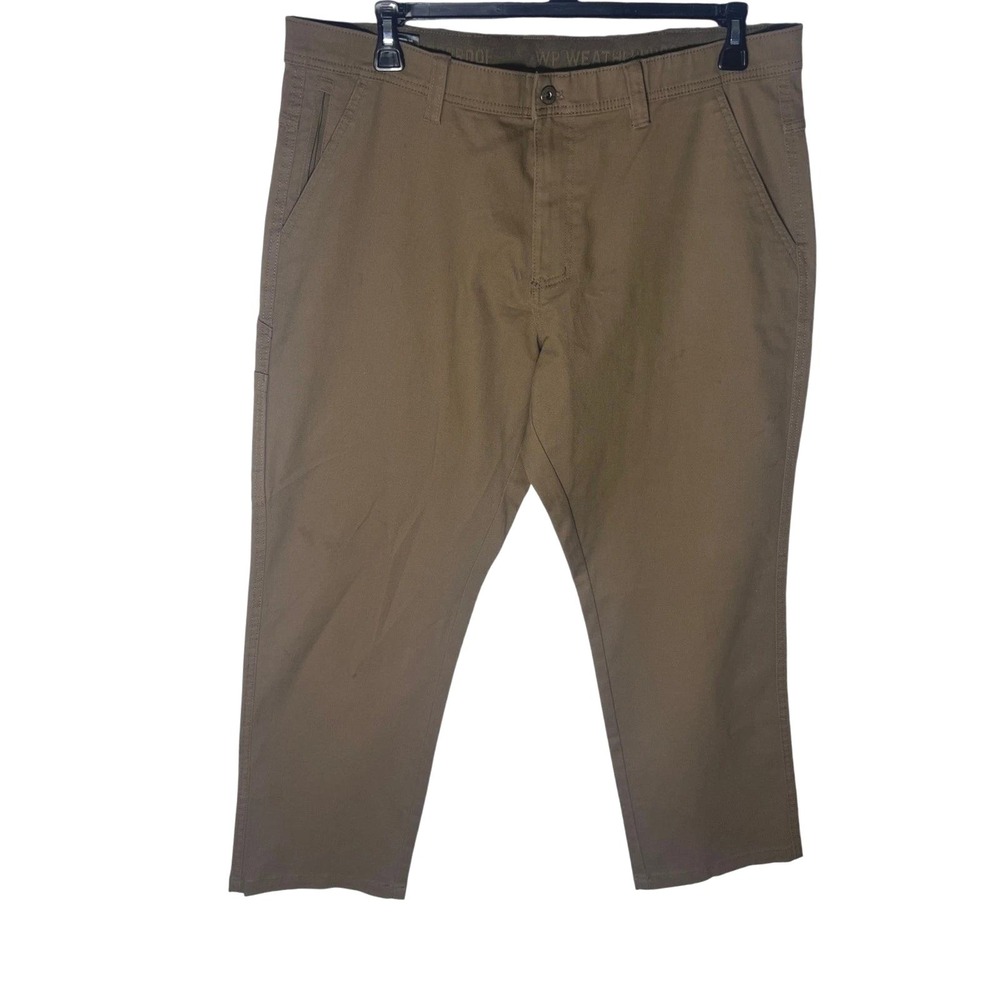 WP Weatherproof Mens Brown Utility Canvas Pants 38x30 Stretch Workwear NWOT